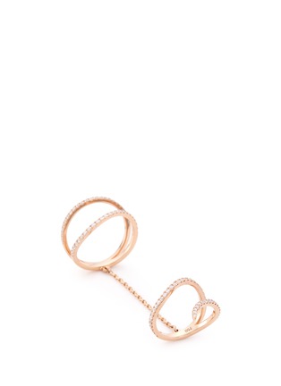 Figure View - Click To Enlarge - MESSIKA - 'Daisy Double' diamond 18k rose gold chain ring