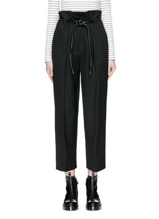 Main View - Click To Enlarge - 3.1 PHILLIP LIM - 'Origami' drawstring waist pleated cropped paperbag pants