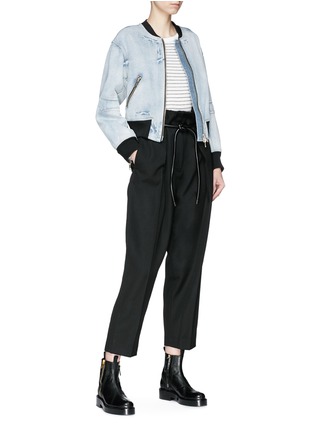 Figure View - Click To Enlarge - 3.1 PHILLIP LIM - 'Origami' drawstring waist pleated cropped paperbag pants