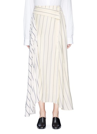 Main View - Click To Enlarge - 3.1 PHILLIP LIM - Stripe panel pleated midi skirt