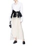 Figure View - Click To Enlarge - 3.1 PHILLIP LIM - Stripe panel pleated midi skirt