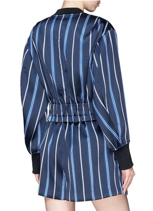 Back View - Click To Enlarge - 3.1 PHILLIP LIM - Stripe cropped twill bomber jacket