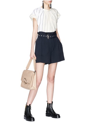 Figure View - Click To Enlarge - 3.1 PHILLIP LIM - Belted stripe paperbag utility shorts