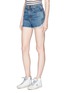 Front View - Click To Enlarge - RAG & BONE - 'Lou' frayed cuff denim shorts