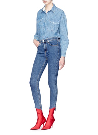 Figure View - Click To Enlarge - RAG & BONE - Staggered cuff cropped skinny jeans