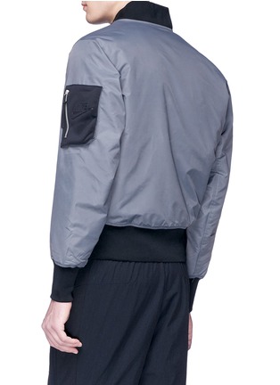 Back View - Click To Enlarge - NIKE - 'Varsity' contrast sleeve pocket bomber jacket