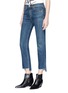 Front View - Click To Enlarge - RAG & BONE - '10 Inch Stove Pipe' staggered cuff cropped jeans