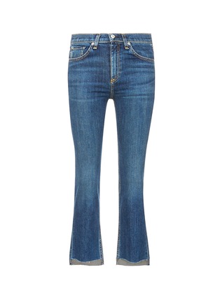 Main View - Click To Enlarge - RAG & BONE - '10 Inch Stove Pipe' staggered cuff cropped jeans