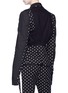 Back View - Click To Enlarge - HAIDER ACKERMANN - Contrast sleeve felted polka dot print blazer