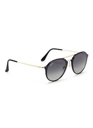 Figure View - Click To Enlarge - RAY-BAN - 'Blaze' metal round sunglasses