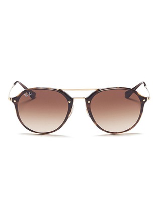 Main View - Click To Enlarge - RAY-BAN - 'Blaze' metal round sunglasses