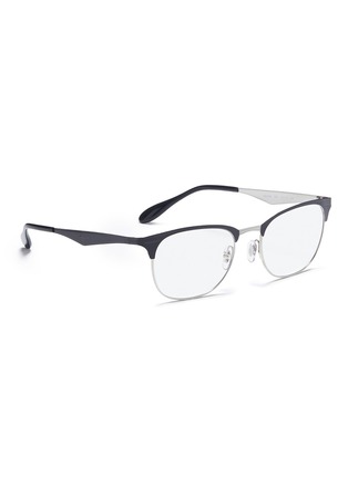 Figure View - Click To Enlarge - RAY-BAN - 'Clubmaster' browline round optical glasses