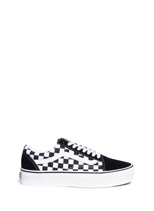 Main View - Click To Enlarge - VANS - 'Old Skool' checkerboard canvas flatform unisex sneakers
