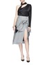 Figure View - Click To Enlarge - MATICEVSKI - 'Excellence' ruched panel check plaid skirt