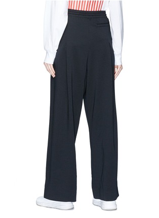 Back View - Click To Enlarge - Y-3 - 'Lux' logo print pleated wide leg sweatpants