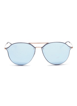 Main View - Click To Enlarge - RAY-BAN - 'Blaze' metal round mirror sunglasses