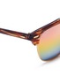 Detail View - Click To Enlarge - RAY-BAN - 'Clubmaster' metal rim acetate square mirror sunglasses