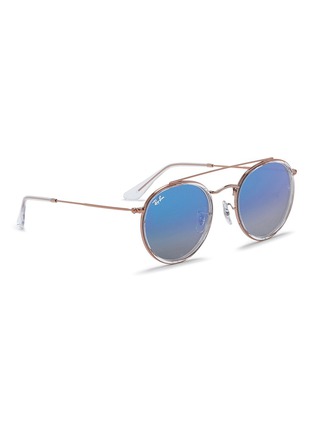 Figure View - Click To Enlarge - RAY-BAN - 'RB3647-N' round double bridge sunglasses