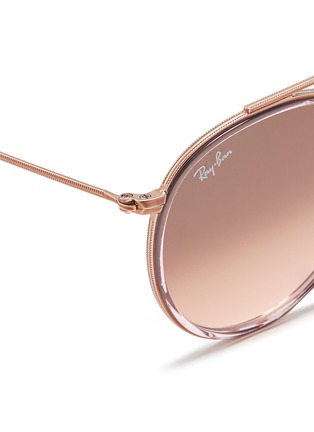 Detail View - Click To Enlarge - RAY-BAN - 'RB3647-N' round double bridge sunglasses