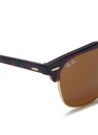 Detail View - Click To Enlarge - RAY-BAN - 'Clubmaster' metal rim acetate square sunglasses