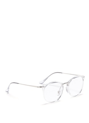 Figure View - Click To Enlarge - RAY-BAN - 'RB7140' acetate front metal Wayfarer optical glasses