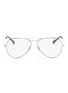 Main View - Click To Enlarge - RAY-BAN - 'Aviator Optics' tortoiseshell front metal optical glasses