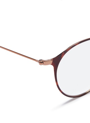 Detail View - Click To Enlarge - RAY-BAN - 'RB6378F' tortoiseshell metal round optical glasses