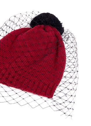 Detail View - Click To Enlarge - BERNSTOCK SPEIRS - Pompom veil wool beanie