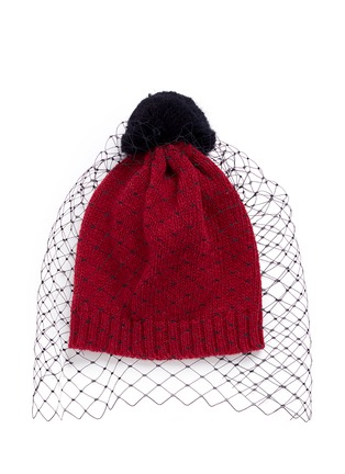 Main View - Click To Enlarge - BERNSTOCK SPEIRS - Pompom veil wool beanie