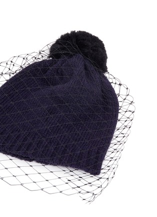 Detail View - Click To Enlarge - BERNSTOCK SPEIRS - Pompom veil wool beanie
