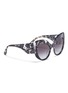 Figure View - Click To Enlarge - - - Lace inlay acetate cat eye sunglasses