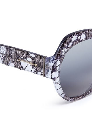 Detail View - Click To Enlarge - - - Lace inlay acetate cat eye sunglasses