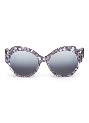Main View - Click To Enlarge - - - Lace inlay acetate cat eye sunglasses