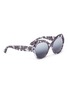 Figure View - Click To Enlarge - - - Lace inlay acetate cat eye sunglasses