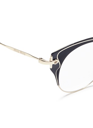 Detail View - Click To Enlarge - MIU MIU - Coated brow bar cat eye optical glasses