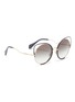 Figure View - Click To Enlarge - MIU MIU - Colourblock cutout metal cat eye sunglasses