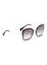 Figure View - Click To Enlarge - MIU MIU - Metal temple mounted lens glitter acetate square sunglasses