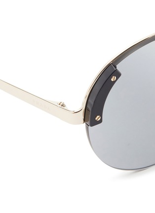 Detail View - Click To Enlarge - PRADA - Acetate top bar metal round sunglasses
