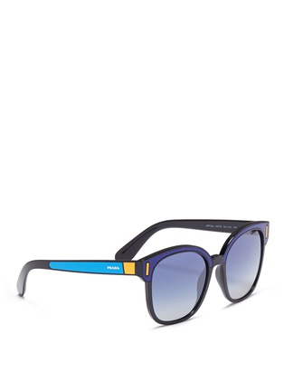 Figure View - Click To Enlarge - PRADA - Colourblock acetate square sunglasses