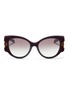 Main View - Click To Enlarge - PRADA - Velvet panel acetate cat eye sunglasses