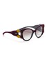 Figure View - Click To Enlarge - PRADA - Velvet panel acetate cat eye sunglasses