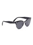 Figure View - Click To Enlarge - PRADA - Acetate brow bar round sunglasses