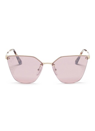 Main View - Click To Enlarge - PRADA - Mount floral lens metal angular cat eye sunglasses
