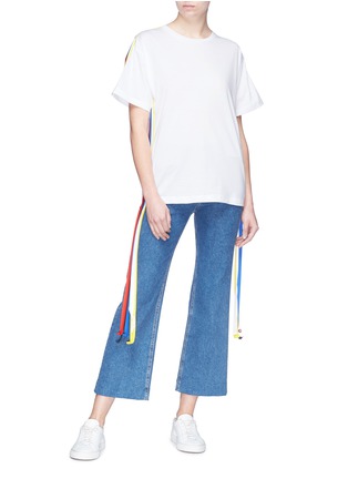 Figure View - Click To Enlarge - PORTS 1961 - Stripe sash outseam T-shirt
