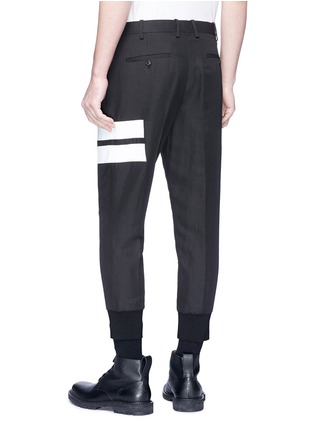 Back View - Click To Enlarge - NEIL BARRETT - Stripe outseam cropped pants