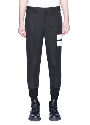 Main View - Click To Enlarge - NEIL BARRETT - Stripe outseam cropped pants