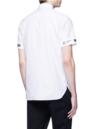 Back View - Click To Enlarge - NEIL BARRETT - Reflective square print short sleeve shirt