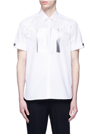 Main View - Click To Enlarge - NEIL BARRETT - Reflective square print short sleeve shirt