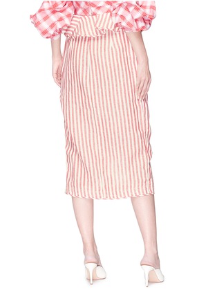 Back View - Click To Enlarge - 73052 - 'Mil Rayas' pinstripe ruffle drape wrap skirt
