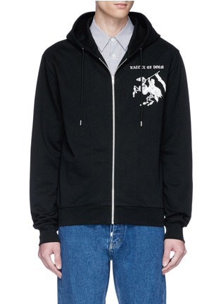 Main View - Click To Enlarge - MC Q - 'Fear Nothing' graphic print zip hoodie